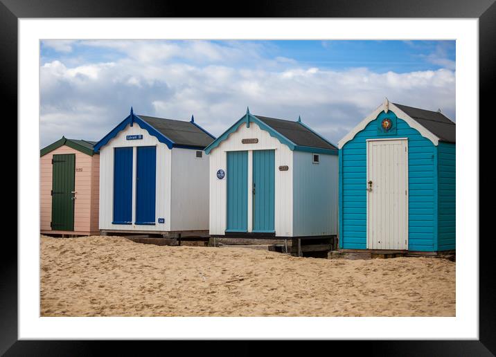 Colourful Seaside Shelters Framed Mounted Print by Kevin Snelling