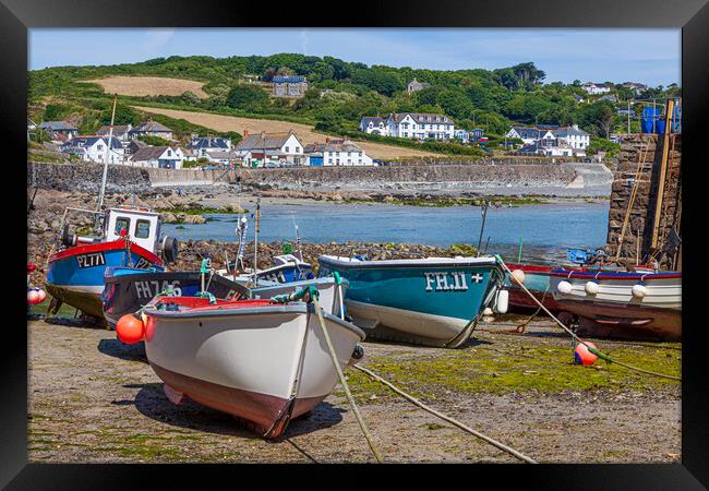 Mevagissey harbour Cornwall Framed Print by Kevin Snelling