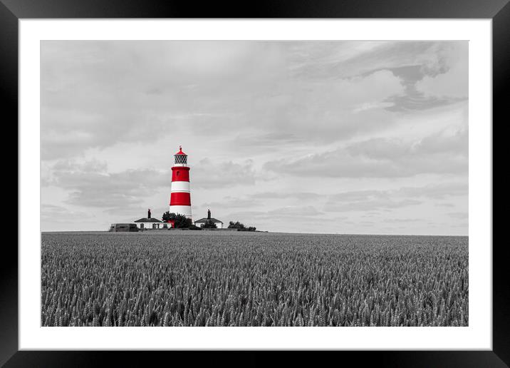 Moody Monochrome Lighthouse Framed Mounted Print by Kevin Snelling