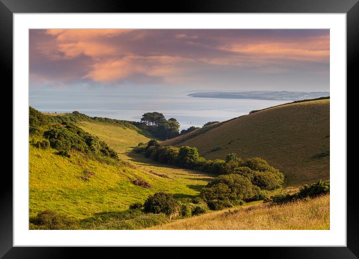 Serene Valley to the Sea Framed Mounted Print by Kevin Snelling