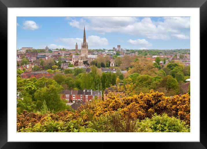 Captivating Norwich Skyline Framed Mounted Print by Kevin Snelling