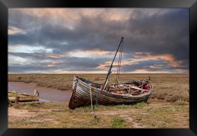 Old Boat at Thornham Staithe Framed Print by Kevin Snelling