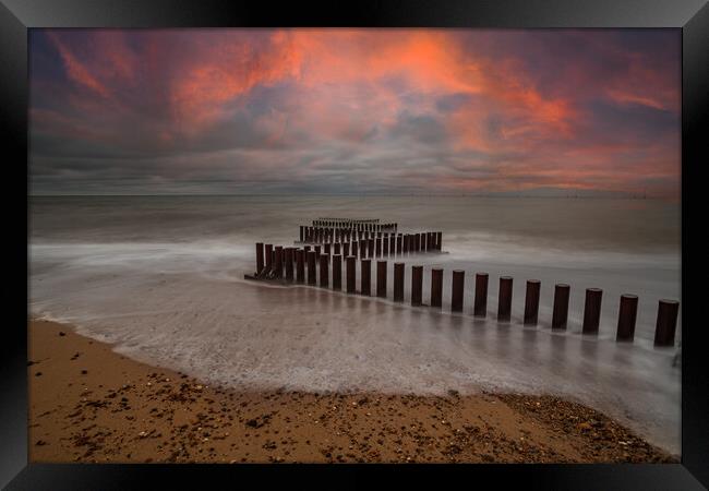 Serene Sunset over Caister Beach Framed Print by Kevin Snelling