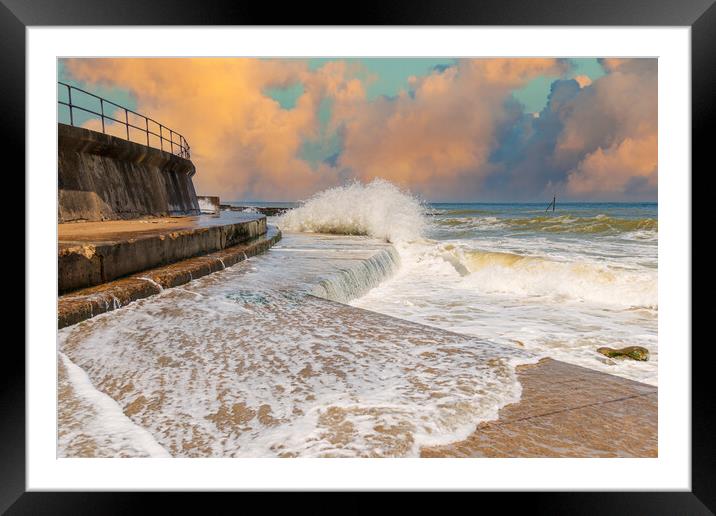 Majestic Waves of Mundesley Framed Mounted Print by Kevin Snelling