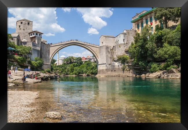 Majestic Stari Most Bridge Framed Print by Kevin Snelling