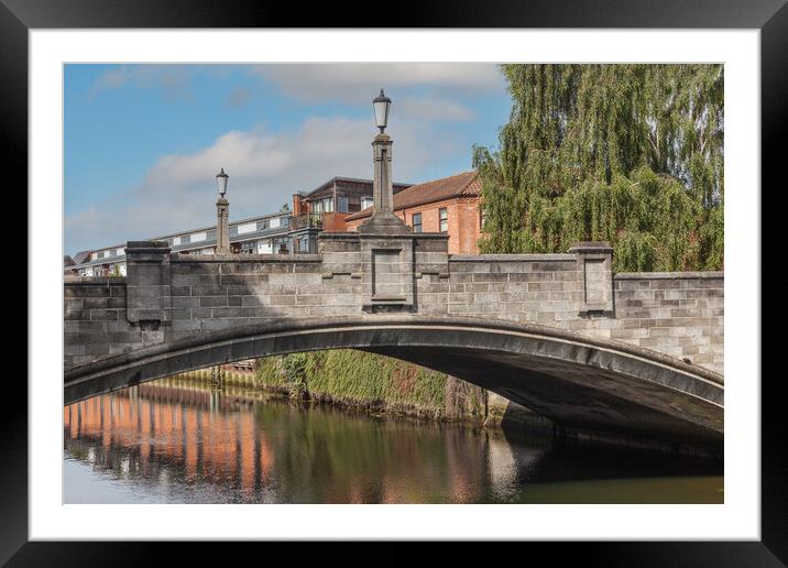 The River Wensum and Whitefriars Bridge in Norwich Framed Mounted Print by Kevin Snelling