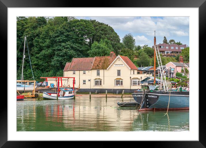Serene Pin Mill Harbour Framed Mounted Print by Kevin Snelling