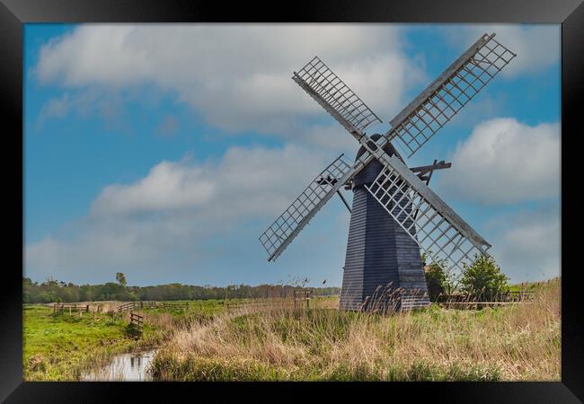 Majestic Herringfleet Windmill Framed Print by Kevin Snelling