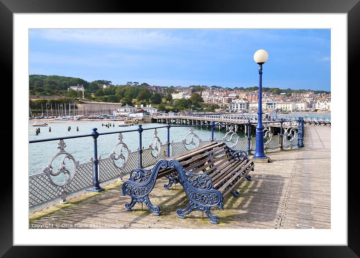 Swanage Pier, Dorset Framed Mounted Print by Chris Harris