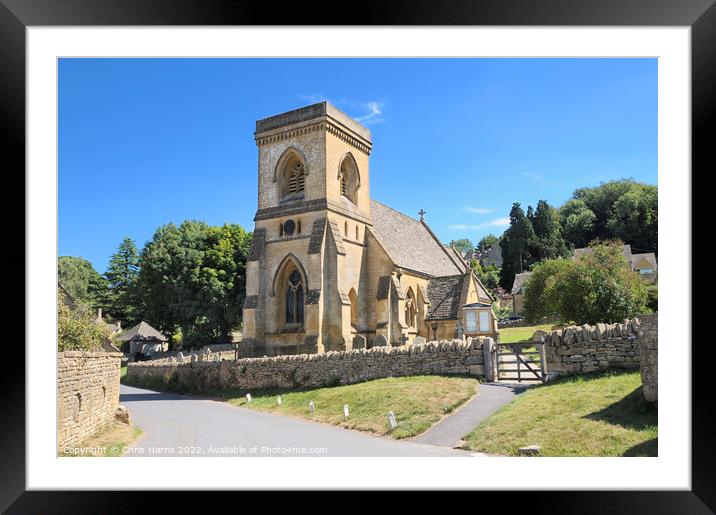 St Barnabas Church, Snowshill, Cotswolds  Framed Mounted Print by Chris Harris