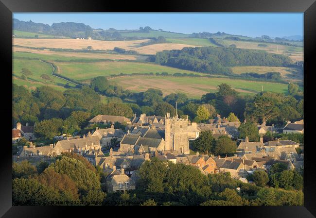 St Edwards and Corfe Castle village Framed Print by Chris Harris