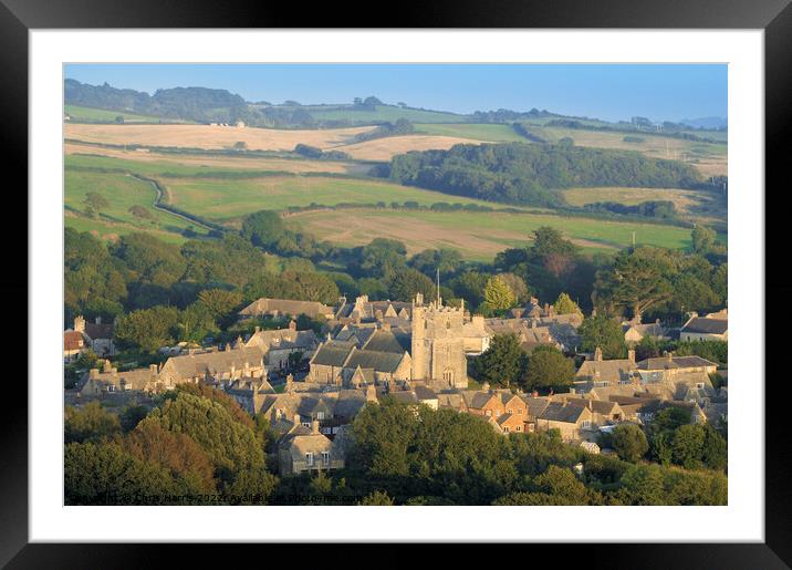 St Edwards and Corfe Castle village Framed Mounted Print by Chris Harris