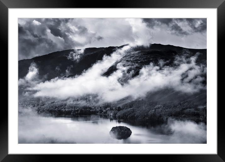 The Lakes in the mist Framed Mounted Print by Chris Harris