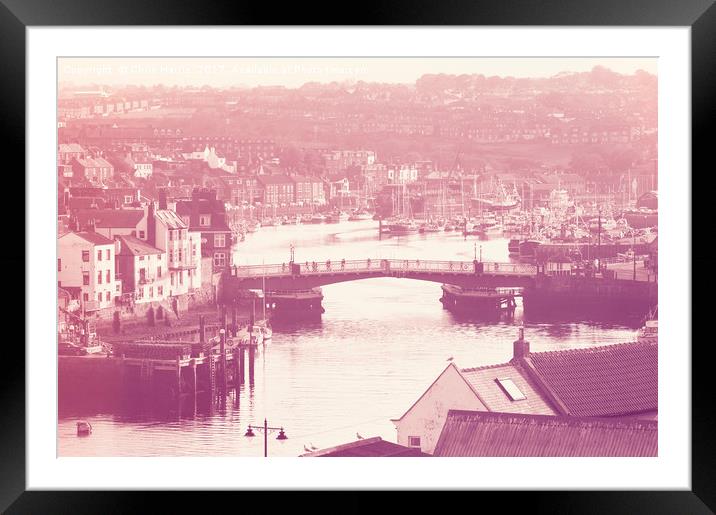 Whitby and River Esk - Retro finish Framed Mounted Print by Chris Harris