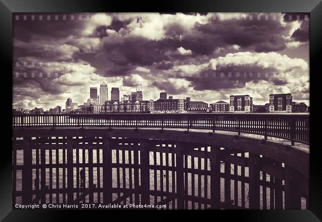 Canary Wharf skyline Framed Print by Chris Harris