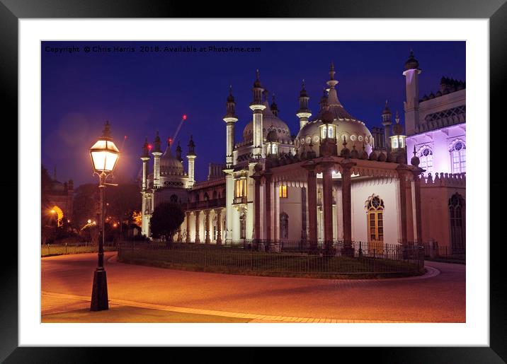 Brighton Royal Pavilion at dusk Framed Mounted Print by Chris Harris