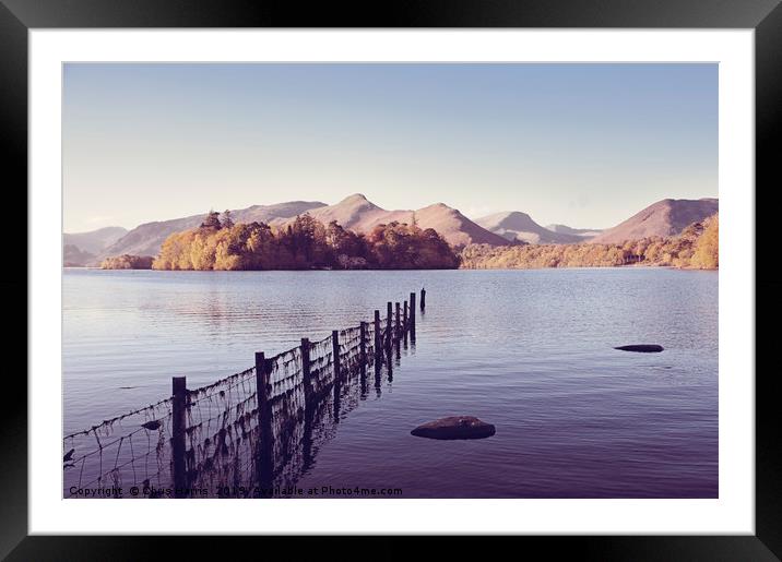 Derwent Isle and Catbells Framed Mounted Print by Chris Harris