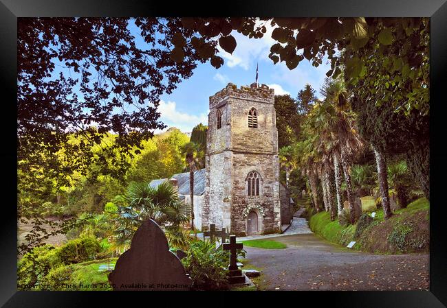 St Just in Roseland Church Framed Print by Chris Harris