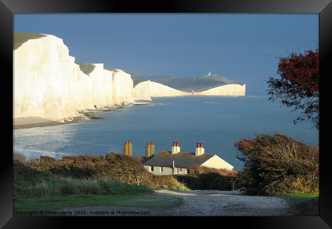 Seven Sisters from Seaford Head II Framed Print by Chris Harris