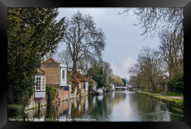 Looking East up the River Lea in Ware. Framed Print by Will Elliott