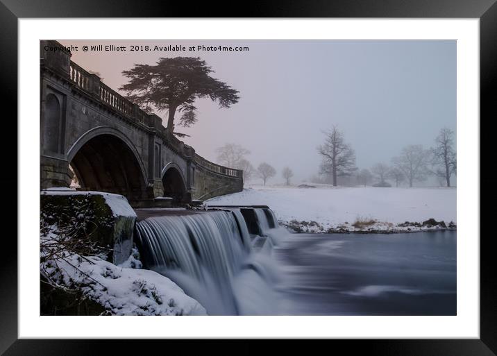 Snowfalls under the bridge Framed Mounted Print by Will Elliott