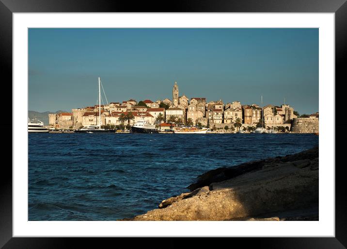 Korcula city on the island Korcula as a part of Cr Framed Mounted Print by Sulejman Omerbasic