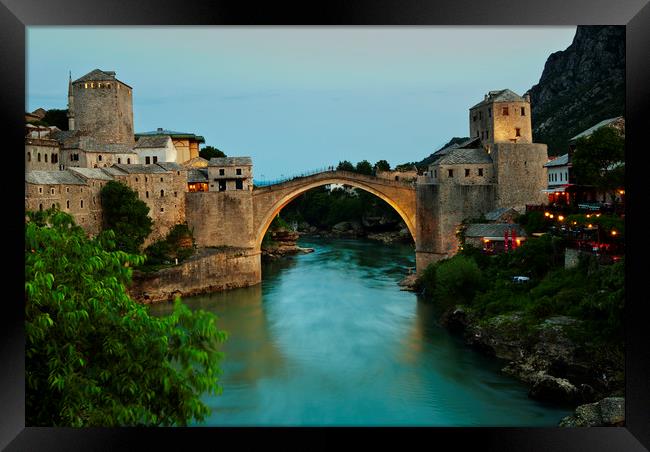 Old Bridge in Mostar Framed Print by Sulejman Omerbasic
