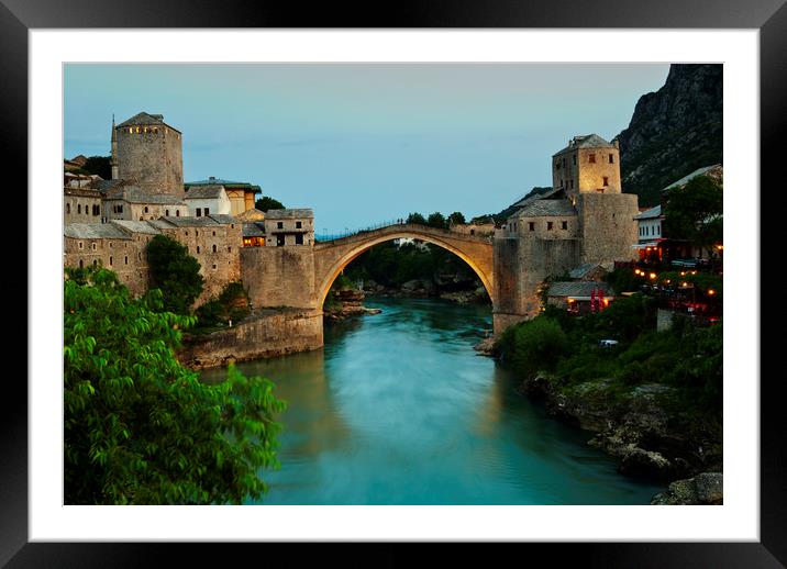 Old Bridge in Mostar Framed Mounted Print by Sulejman Omerbasic