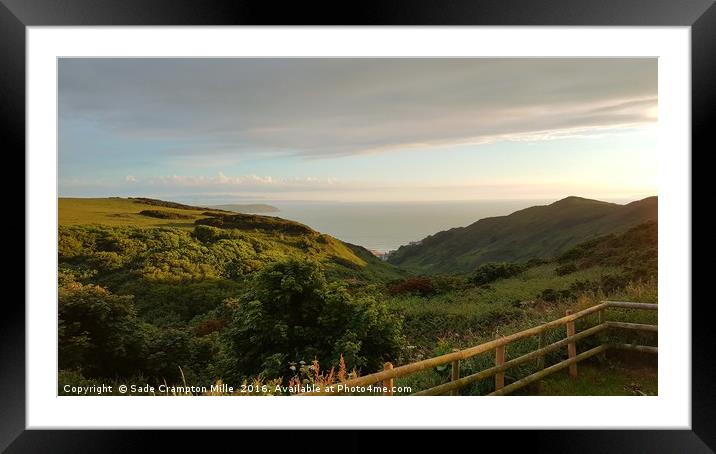 Valley down to Mortehoe Framed Mounted Print by Sade Crampton Mille
