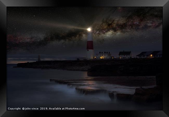 Portland Bill Nightscape Framed Print by john vince