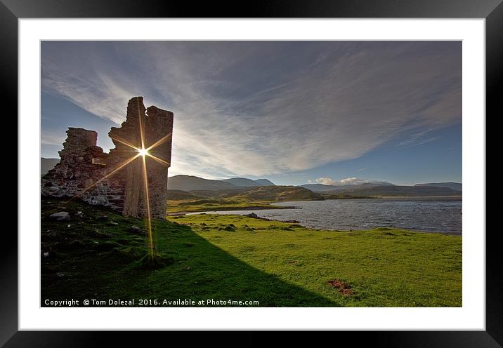 Ardvreck sunburst Framed Mounted Print by Tom Dolezal