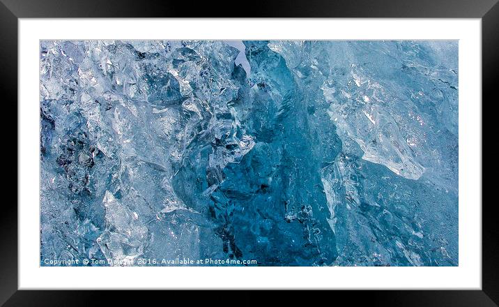 Icelandic glacier ice Framed Mounted Print by Tom Dolezal