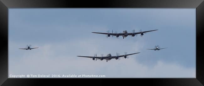 Two lancasters Framed Print by Tom Dolezal