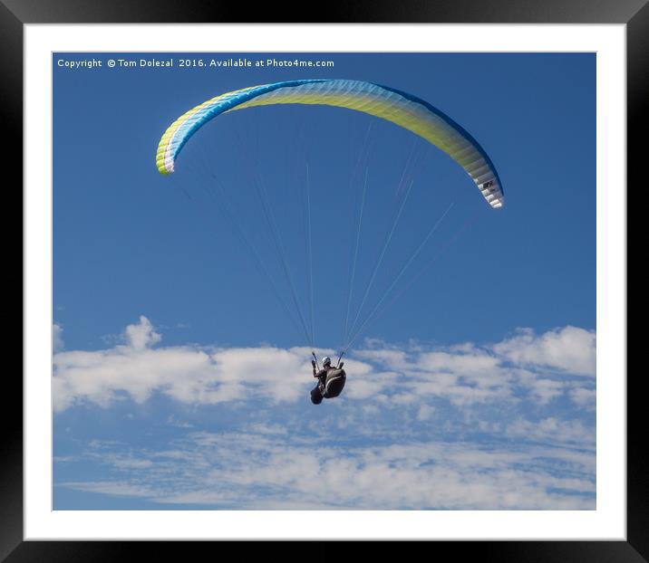 Hang-gliding over the Kentish Downs Framed Mounted Print by Tom Dolezal