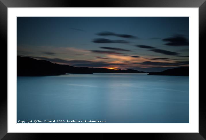 Long exposure  of a Loch Cairnbawn sunset. Framed Mounted Print by Tom Dolezal
