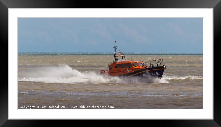 RNLI lifeboat Framed Mounted Print by Tom Dolezal