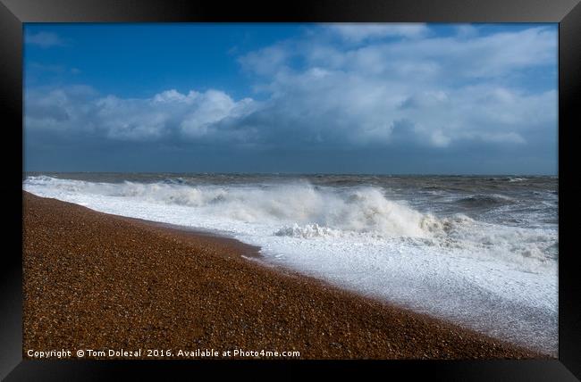 Rough sea Framed Print by Tom Dolezal