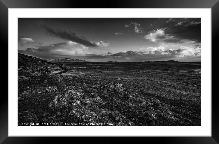 Lava field view Framed Mounted Print by Tom Dolezal