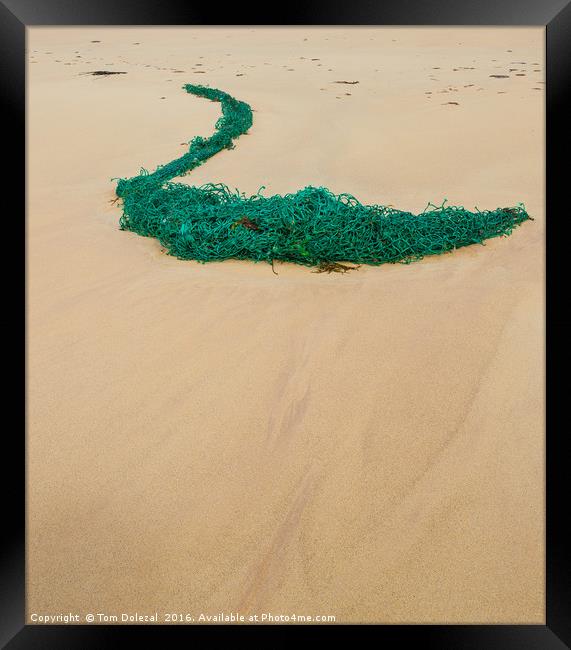 Net on the sand Framed Print by Tom Dolezal