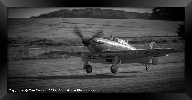 Landing Hawker Hurricane Framed Print by Tom Dolezal