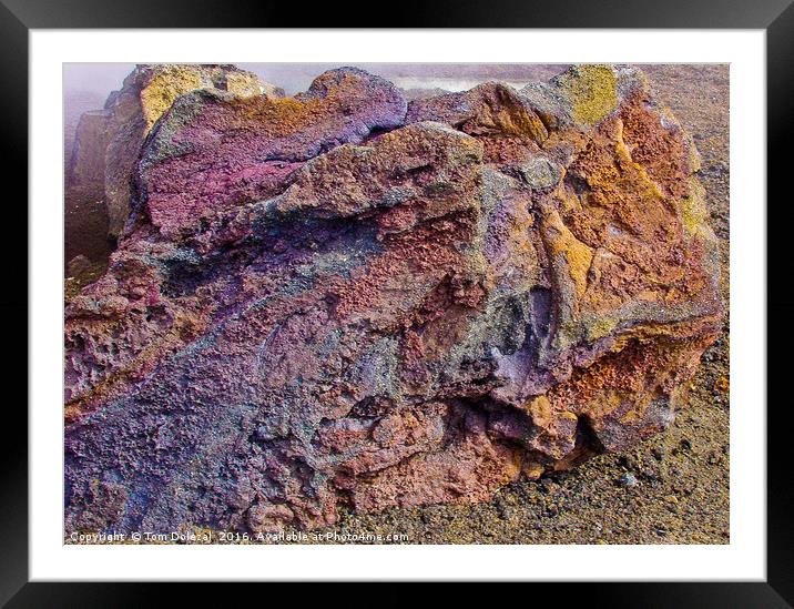 Colourful Icelandic geothermal rock Framed Mounted Print by Tom Dolezal