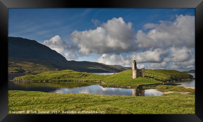 Ardvreck castle reflection Framed Print by Tom Dolezal