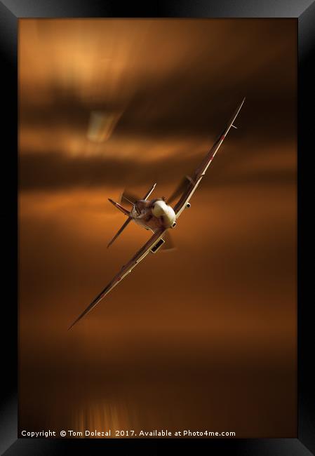 Incoming Spitfire Framed Print by Tom Dolezal