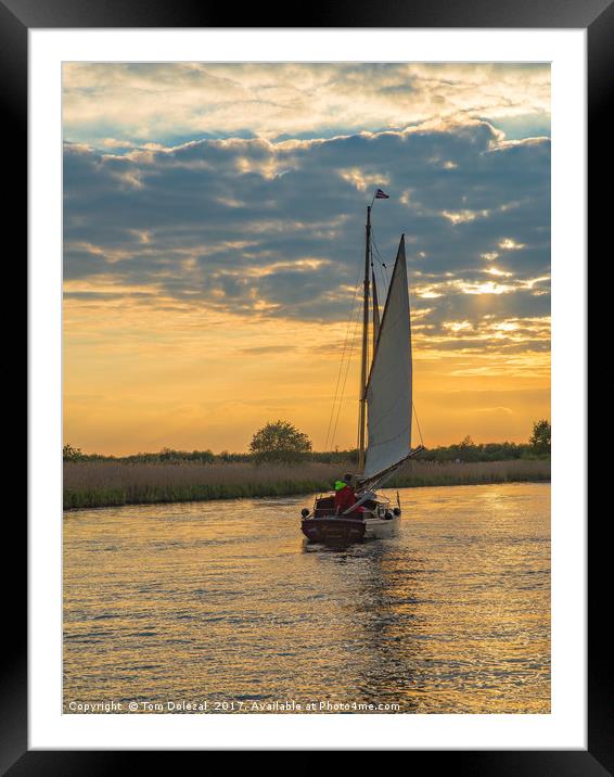 Sailing into the sunset Framed Mounted Print by Tom Dolezal
