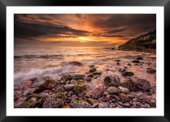 Berry Head Sunset Framed Mounted Print by Nigel Martin