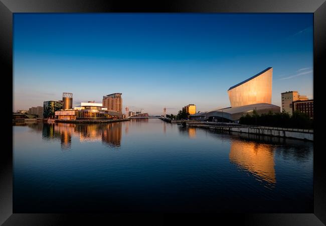 Salford, UK. Lowry Theatre and Gallery and Imperial War Museum North Framed Print by Jeanette Teare