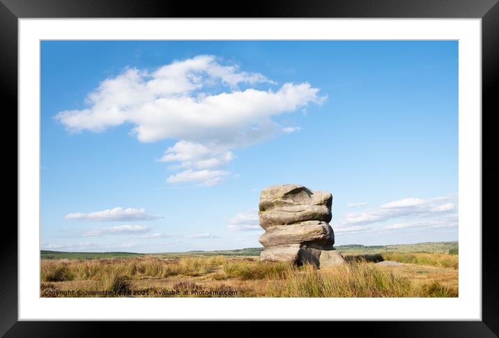 Eagle stone near Curbar Edge, Peak District Framed Mounted Print by Jeanette Teare