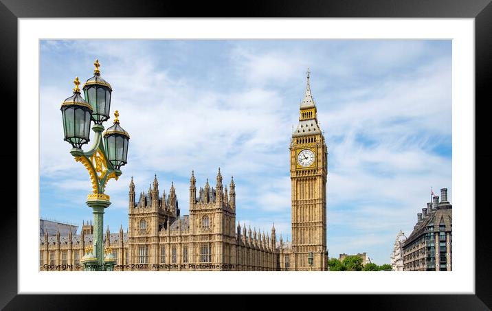 London - Big Ben and Houses of parliament Framed Mounted Print by Jeanette Teare