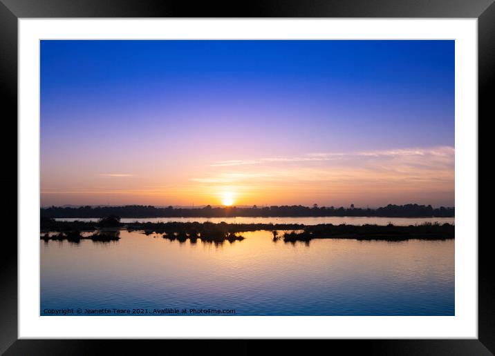 Nile sunset Framed Mounted Print by Jeanette Teare