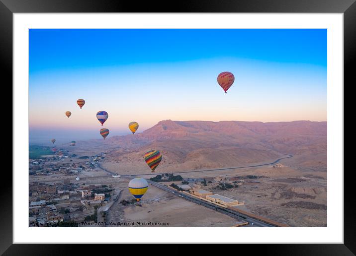 Hot air balloons at the Valley of the Kings, Egypt Framed Mounted Print by Jeanette Teare